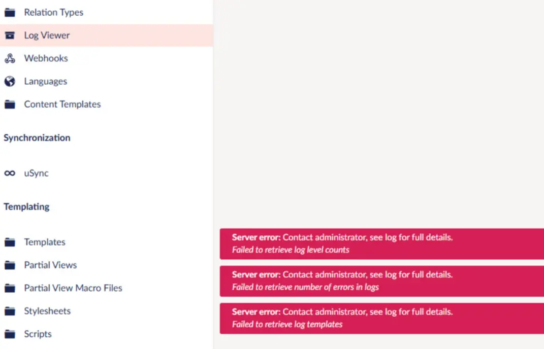 Umbraco 13 LogViewer Error Troobleshooting